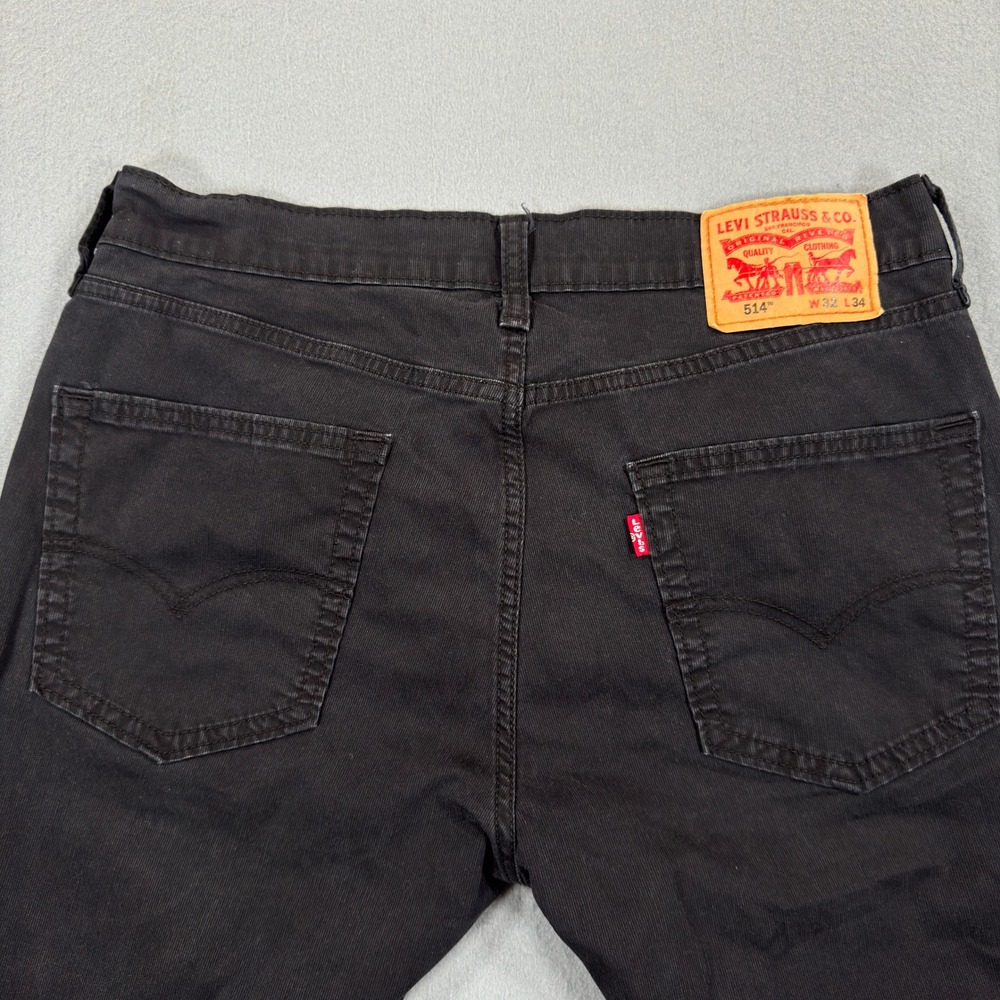 Levis 514 Straight Fit Mens Black Jeans Pants 32x32